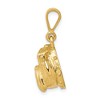 Black Bow Jewelry 14k Yellow Gold Bulldog Head Pendant, 15mm - 2 of 4