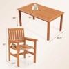 Costway 7 PCS Patio Wood Dining Table Set with 2” Umbrella Hole Outside Furniture Set - 3 of 4