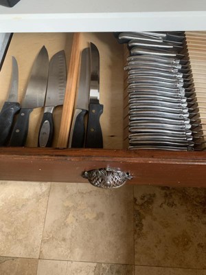 Cheer Collection Kitchen Drawer Knife Organizer (gray) : Target