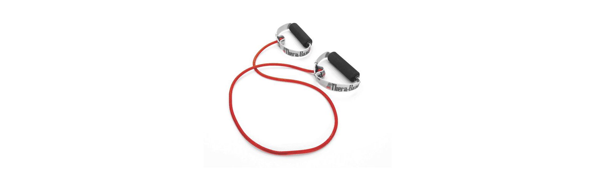 THERABAND Resistance Tubing, Soft Grip Handles, 48 IN, Red, Medium Thickness, 3.7 LBS Resistance, Level 3