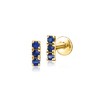 Pure Collection by Ross-Simons Sapphire Bar Flat-Back Stud Earrings in 14kt Yellow Gold - 2 of 4