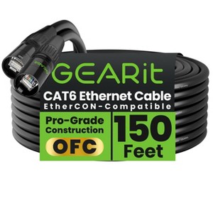 GEARit CAT6 Shielded EtherCON Cable for Pro Audio - Black - 1 of 4