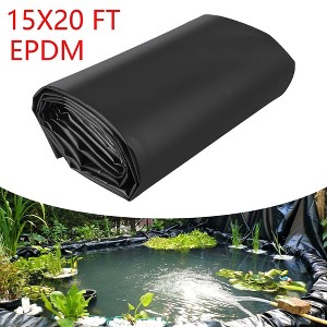 15X20 FT EPDM Pond Liners 45 Mil UV Resistant Preformed Fish Liner Easy Cutting - 1 of 4