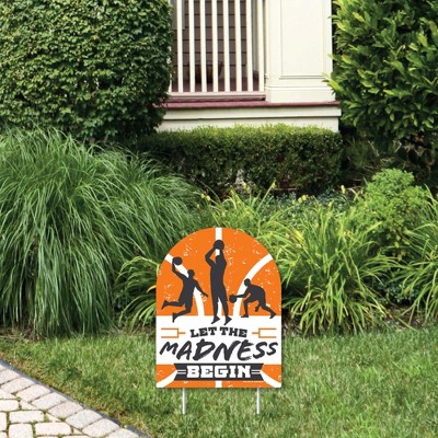 Big Dot of Happiness Basketball - Let The Madness Begin - Outdoor Lawn Sign - College Basketball Party Yard Sign - 1 Piece