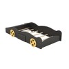 VASIP Twin Size Race Car Bed for Boys with Storage Drawers, Rolling Wheels,Dark Blue and Yellow Sports Theme Platform Bed Frame - 4 of 4