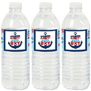 Big Dot of Happiness Ahoy It's a Boy - Nautical Baby Shower Water Bottle Sticker Labels - Set of 20 - 1 of 4