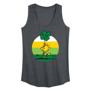 Women's - Peanuts - Woodstock Shamrock Graphic Racerback Tank - 1 of 4