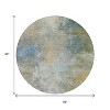Khaki And Navy Blue Abstract Washable Indoor Outdoor Area Rug - 3 of 4