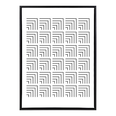 28" x 38" Sylvie Corners Framed Wall Canvas by Apricot and Birch Black - Kate & Laurel All Things Decor: Modern Digital Art, Plastic Frame
