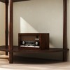 Gulches 31 in Brown Woodgrain Demi-Lune Solid Wood MDF Console Table with 3D Wave Pattern 2 Drawers Bottom Shelf - 3 of 4