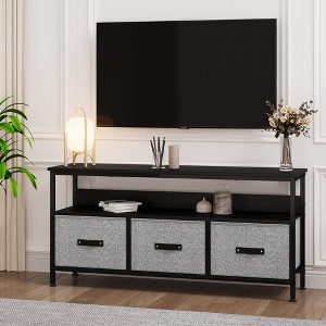 Homhougo TV Stand for TVs up to 55" Black - 1 of 4