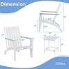 Costway 2PCS Patio Adirondack Chair Side Table Set Solid Wood Garden Deck White - 3 of 4