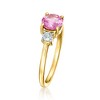 Pure Collection by Ross-Simons 1.00 Carat Lab-Grown Pink Sapphire and .10 Carat Lab-Grown Diamond Ring in 18kt Gold Vermeil - 3 of 4