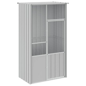 vidaXL Bird Cage Gray 45.3"x30.7"x78.7" Galvanized Steel - 1 of 4