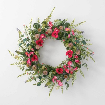 Sullivans Artificial Wildflower Pansy Wreath