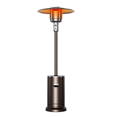 48,000 BTU Propane Patio Heater with Wheels, Round Table Design, Stainless Steel Burner, Tip-Over Protection for Home,  Commercial, Bro