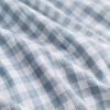 BAGOKIE 100% Washed Cotton Plaid Duvet Cover Set Queen/King Size Duvet Cover with 2 Pillowcases, Blue - 2 of 4
