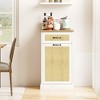 Whizmax Tilt Out Trash Cabinet with Natural Rattan, Hidden Trash Can Cabinet, Freestanding Garbage Bin Cabinet for Kitchen Dining Living Room - 4 of 4