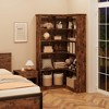 ODK Corner Bookshelf 72.8in Farmhouse Bookcase Wood Bookcase Tall 5 Tier Corner Shelf L Shaped Bookshelfs Storage Display Rack Living Room Bedroom - 4 of 4