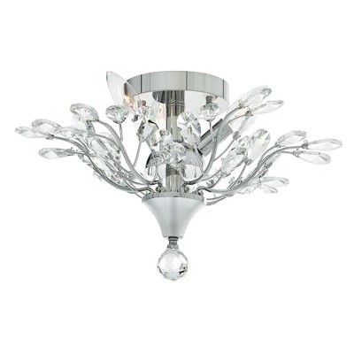 CWI Lighting Ivy 3 Light Drum Shade Flush Mount With Chrome Finish