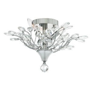 CWI Lighting Ivy 3 Light Drum Shade Flush Mount With Chrome Finish - 1 of 4
