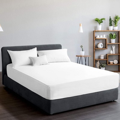 Queen White Cotton Percale Bedding Set