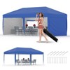 3m x 6m Folding Tent, 4-Way Silver-Coated Oxford Cloth, Water-Resistant & UV Protection, Portable Shelter for Outdoor Events - 2 of 4