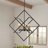 Dewdrop 6-Light Farmhouse Chandelier, Industrial Black and Gold Geometric Pendant Ceiling Light for Kitchen Island Foyer - 3 of 4