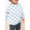 Organic Cotton Sweatshirt | Blue Checkered | Charlie Lou Baby - 2 of 4
