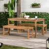 3pc Slatted Chevron Acacia Wood Patio Dining Set - Saracina Home - 2 of 4