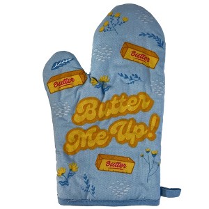 Butter Me Up Oven Mitt Funny Cooking Baking Sayings Graphic Kitchen Glove - Crazy Dog Bakeware - 1 of 4