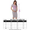 Coolmee Women Maternity Lapel V Neck Ribbed Knit Button Short Sleeve Bodycon Midi Wrap Sweater Dress - 4 of 4