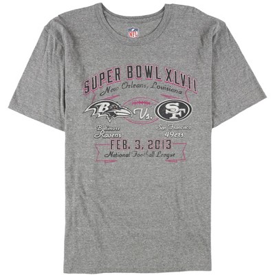 NFL Mens SuperBowl XLVII Graphic T-Shirt, Grey, Medium