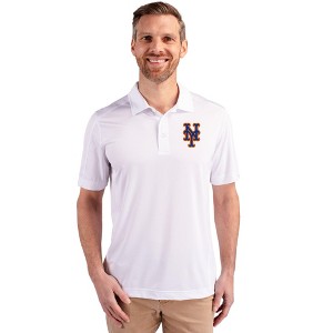 New York Mets Cutter & Buck Prospect Eco Textured Stretch Recycled Mens Big & Tall Polo - 1 of 1