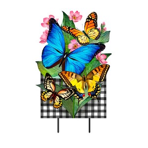 Briarwood Lane Spring Metal Art 28x14 Checkered Butterflies For Spring Metal Art - 1 of 3
