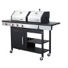 Kumasinova 3-Burner Propane Gas BBQ Grill with Side Burner,Combined Charcoal Grill,37230 BTU Output,Enameled Cast Iron Cooking Grids,Stainless Steel - 2 of 4