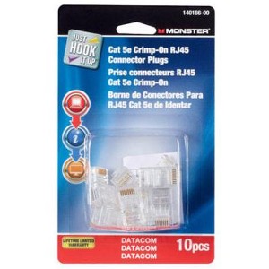 Monster 140166-00 Category 5E Crimp-On RJ45 Connector Plugs, 8 Position - 1 of 1
