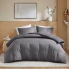 Ramona Striped Reversible Pintuck Pleated Duvet Set - 2 of 4