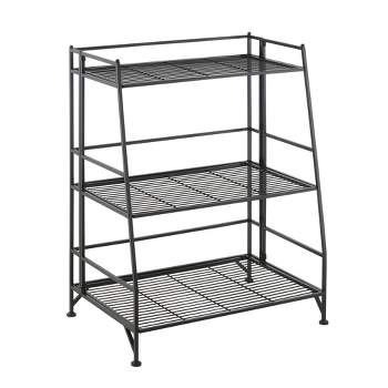 Breighton Home 34" Extra Storage 3 Tier Ladder Folding Metal Shelf