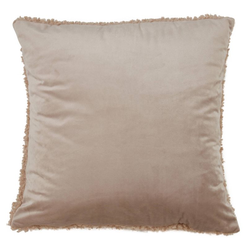 18&#34; Faux Fur Pillow Poly Filled Natural - SARO Lifestyle, 3 of 5