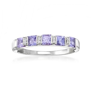 Ross-Simons 0.70 ct. t.w. Tanzanite Ring With Diamond Accents in Sterling Silver - 1 of 4