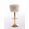 Sapphtopaz Set of 2 Bar Stools Swivel Height Adjustable Lifting Velvet Chair with Tufted Thick Upholstered Bar High Chair for Kitchen Island - 4 of 4