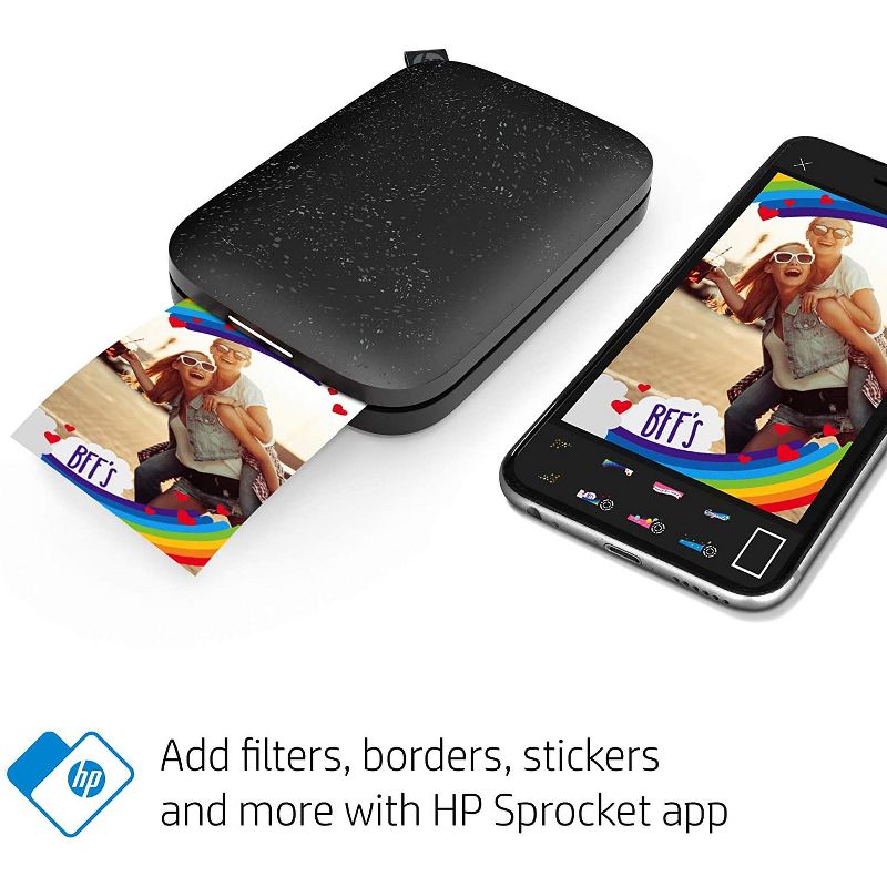 HP Sprocket Portable 2x3" Instant Photo Printer Print Pictures on Zink Sticky-Backed Paper from your iOS & Android Device., 4 of 11