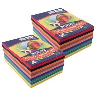 Prang® Lightweight Construction Paper, 10 Assorted Colors, 6" x 9", 500 Sheets Per Pack, 2 Packs