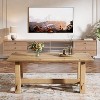 Lantine Solid Wood Coffee Table, 47'' Farmhouse Rectangular Center Tables  with Sturdy H-Shaped Base, Wood Cocktail Furniture for Living Room - 4 of 4