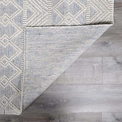 Ginter Blue and White Handmade Wool 5' x 7'6" Area Rug