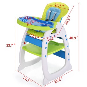 Yinvani Multipurpose Adjustable Highchair, Baby Toddler Dinning Table with Feeding Tray and 5-Point Safety Buckle - 1 of 4