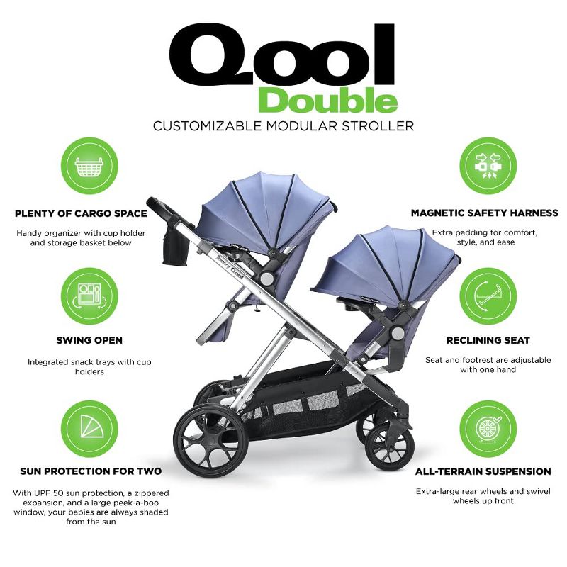 Joovy 2022 Qool Double Stroller Bundle,, 2 of 5