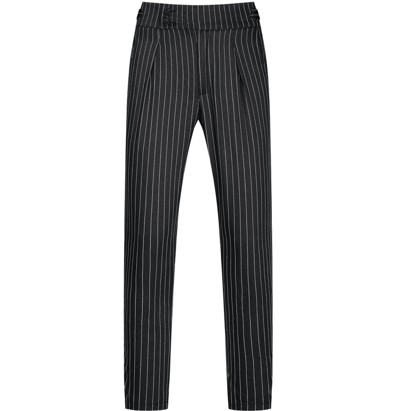 Lars Amadeus Men's Pleated Front Formal Striped Dress Pants, 1 of 6
