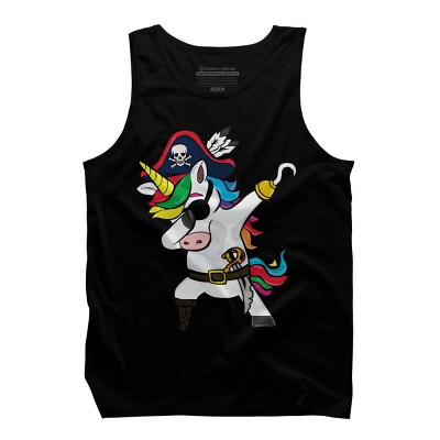 Men's Design By Humans Dabbing Dance Pirate Unicorn Gifts Funny Halloween Costume Gift By lukesstore Tank Top